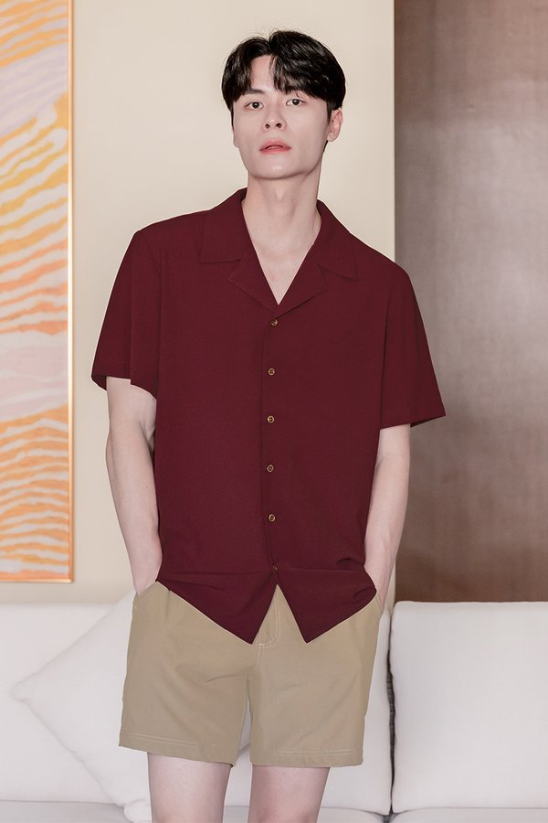 Jayden Collar Shirt V2 (Maroon)