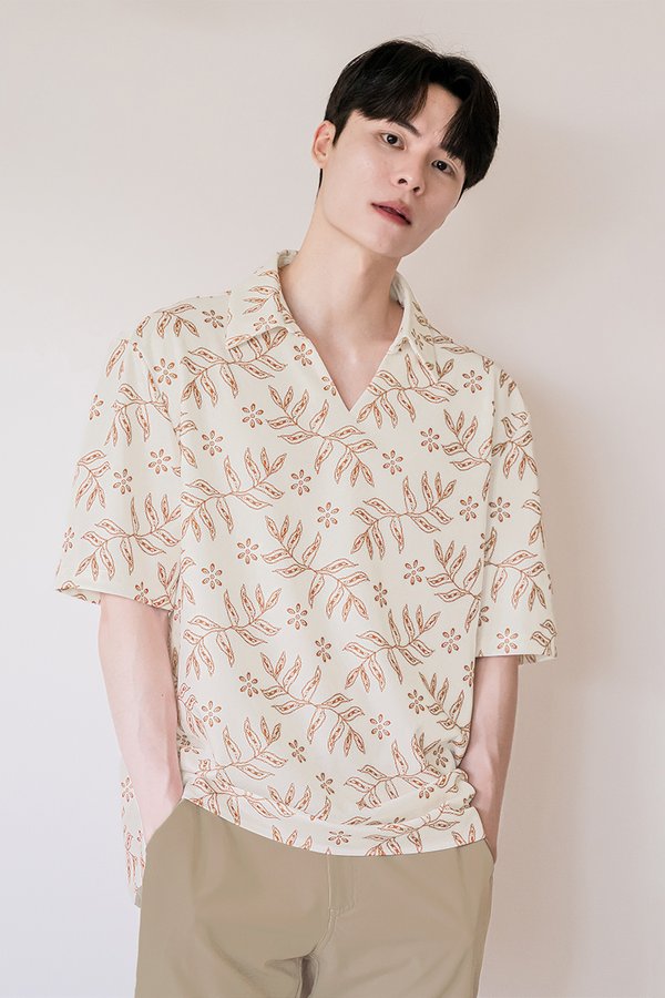 Oliver Polo Oversize Collar Shirt (Rust Opulent)