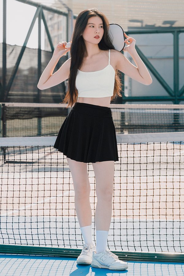 Elodie UV50+ Ruched Waist Skorts (Black)