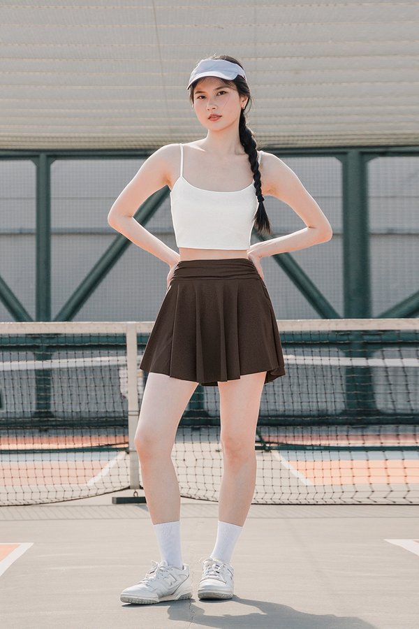 Elodie UV50+ Ruched Waist Skorts (Coffee)