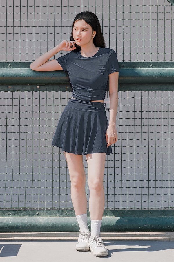 Nova UV50+ Padded Ruched Baby Tee (Hale Navy)