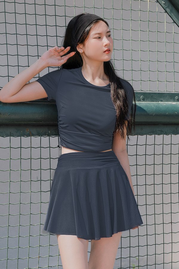 Nova UV50+ Padded Ruched Baby Tee (Hale Navy)