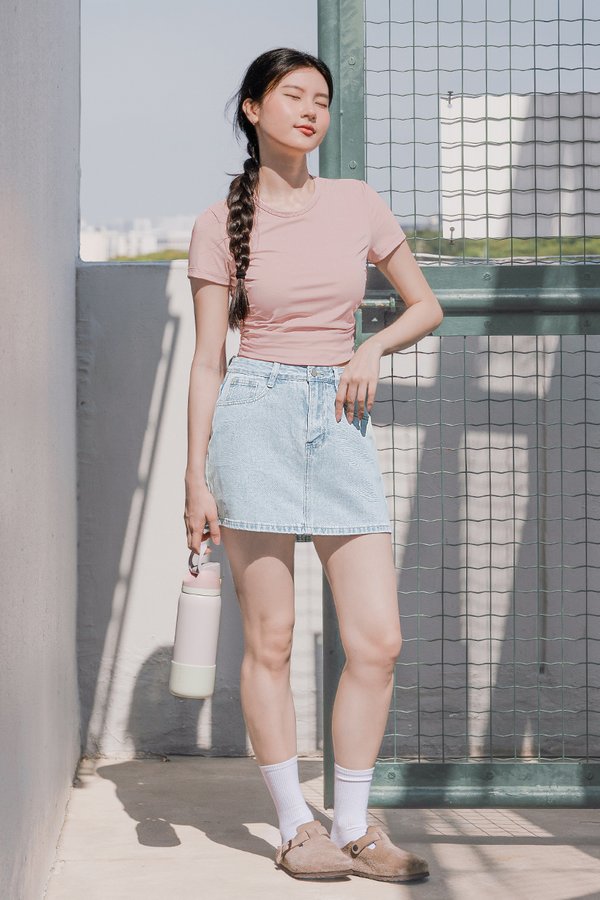 Nova UV50+ Padded Ruched Baby Tee (Pink)