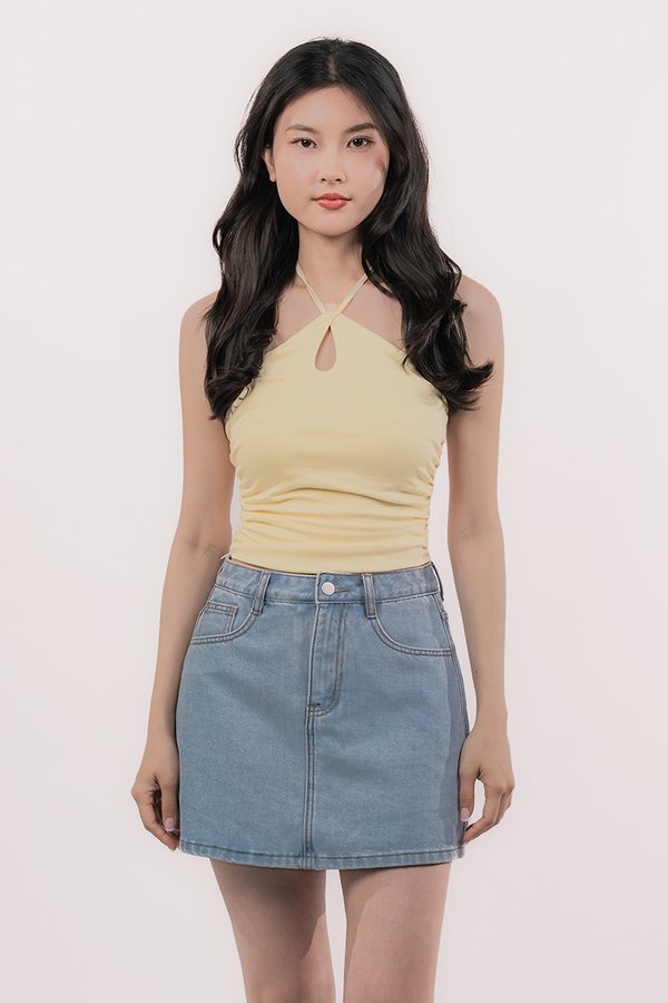 Paige Padded Halter Top (Buttermilk)