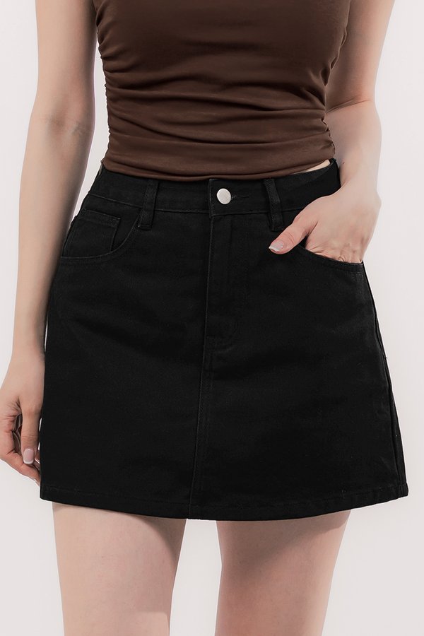 Sebeth Denim Skorts (Black Denim)
