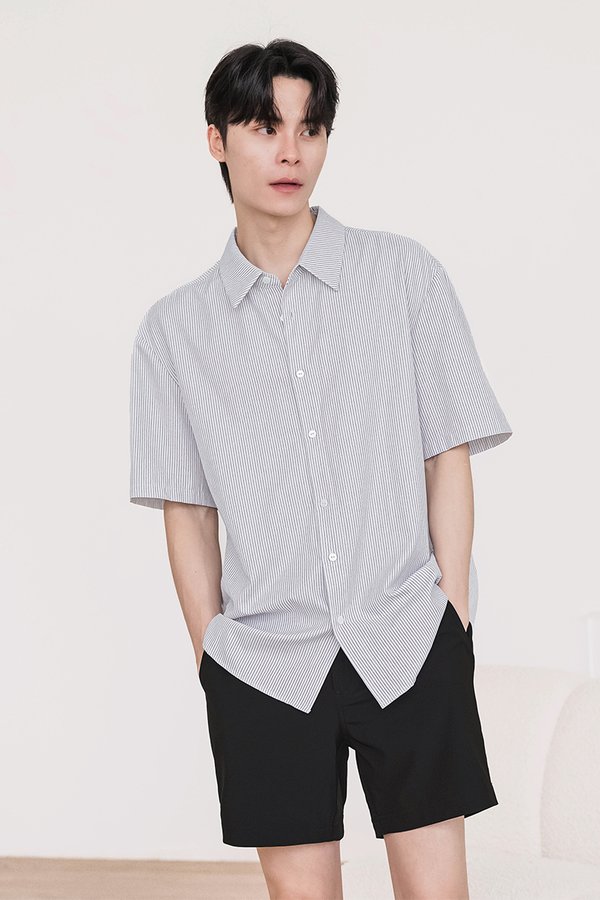 Joel Oversize Collar Shirt (Midnight Stripes)