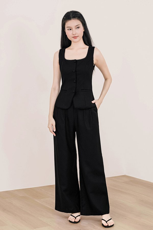 Noah Tencel Wide Leg Pants V2 - Petite (Black)