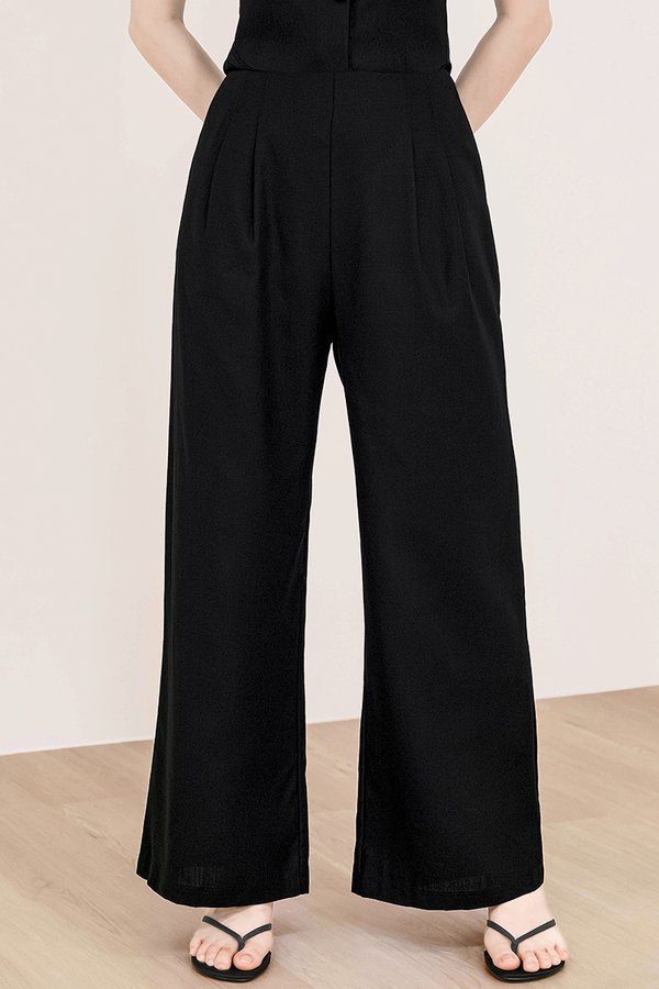 Noah Tencel Wide Leg Pants V2 - Petite (Black)