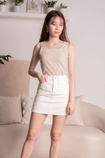 Kyra Two-Way Knit Top (Sand)