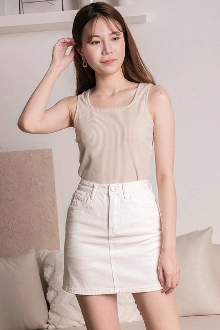 Kyra Two-Way Knit Top (Sand)
