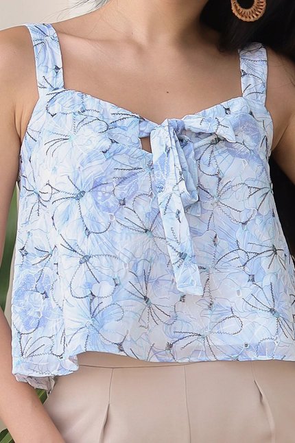Saffron Two-Way Embroidery Top (Blue)