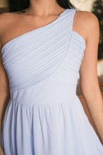 Arianna Pleated Toga Dress (Pastel Blue)