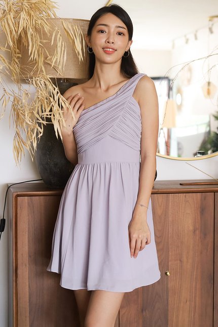 Arianna Pleated Toga Dress (Lavender)